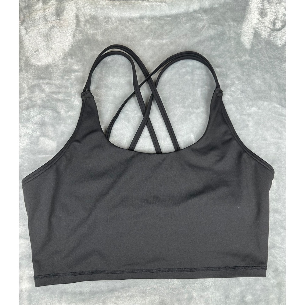 Maurices Sports Bra Womens Medium Black Strappy Cage Back‎ Activewear Yoga Top